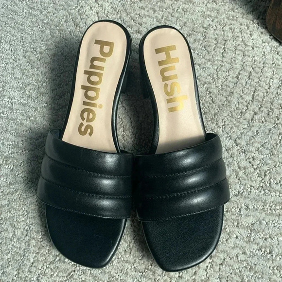 Hush Puppies black slip on sandals - Picture 3 of 7